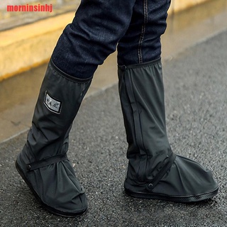 {morninsinhj}caliente impermeable motociclista reflectante lluvia zapatos de arranque Footweaar cubierta negro MMME