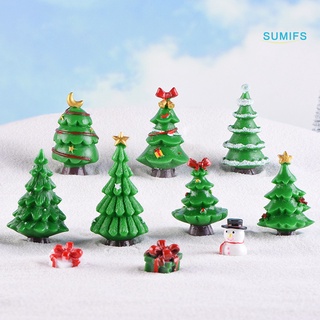 sumifs - adorno en miniatura ligero, diseño de resina, pequeño árbol de navidad, para el hogar