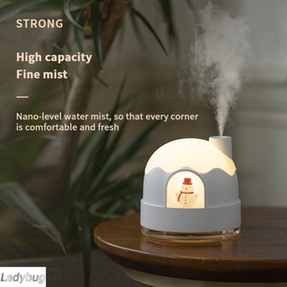 Snow house humidifier small household two in one night light humidifier USB charging large capacity silent humidifier LADYBUG