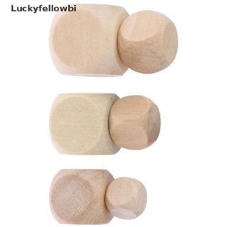 [luckyfellowbi] 10 piezas de madera en blanco caras de entretenimiento dados para bricolaje impresión juguetes juego dados [caliente] (8)
