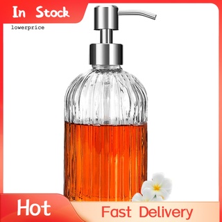 LOPR*400ml jabón líquido Gel de ducha dispensador de champú de vidrio vacío bomba botella contenedor