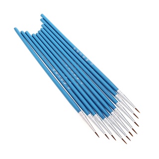 DLOPHKDE 10Pcs Nylon Hair Brush Hook Line Pen Artist Watercolor Acrylic Painting Drawing (3)