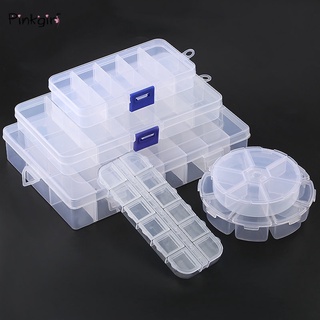 Caja De Almacenamiento De Plástico Transparente Para Joyas , Compartimento Ajustable , Para Cuentas , Pendientes Joyería Rectangular