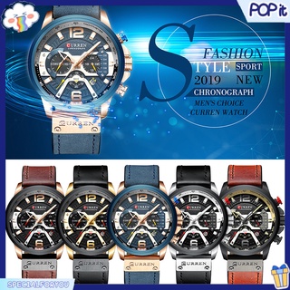 curren 8329 hombres reloj impermeable correa de cuarzo reloj multifunción cronógrafo reloj de pulsera masculino deportivo reloj