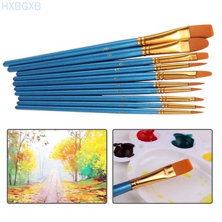 Hxbg 10 pzs juego de pinceles de acuarela para pintura acrílica nailon/pintura para el cabello/pintura de dibujo/Kit de pinceles