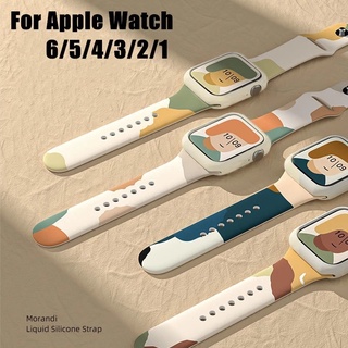 T500 T55 X7 X8 M16 M26 PLUS 42/44 Mm Apple watch series 6/5/4/3/2/1 Generación Silicona Líquido Morandi Correa De Contraste