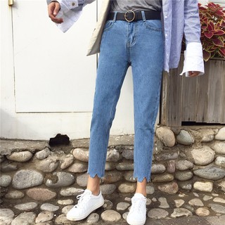 Rockystudiokorean moda mujer Jeans flaco pantalones largos simples pantalones largos