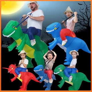 ¡grande! Gratis bomba de aire niños/adulto disfraz inflable dinosaurio disfraz T-REX Cosplay paseo en dinosaurio Chidren cumpleaños navidad Halloween rendimiento disfraz divertido ropa
