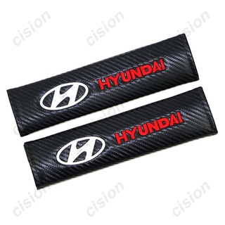 2 fundas para cinturón de seguridad de coche para HYUNDAI, fibra de carbono, Protector de hombro Universal