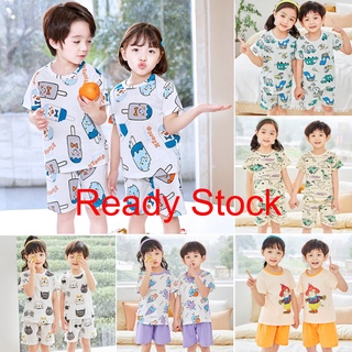 Verano de malla transpirable ropa para bebé niñas niños ropa traje pijamas ropa de hogar conjuntos de niños de dibujos animados ropa de dormir traje (1)