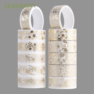 QUEENJOYY New Washi Tape Diary Gold Foil Sticker Scrapbooking Fashion Golden Plant Adhesive Stationery