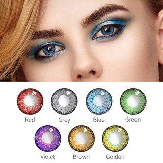 1 par de lentes de contacto de colores brillantes ojos naturales para lentes de maquillaje Cosplay anual