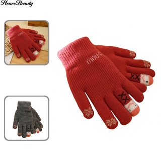 Hearsbeauty invierno accesorios mujeres guantes mujeres suave cómodo lana guantes amigables a la piel para salir