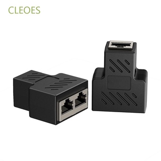 CLEOES Cable De Red RJ45 Divisor Ethernet Acoplador Conector Acoplamiento Extensor LAN 1 A 2 Vías Adaptadores Hembra (1)