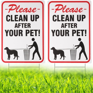 5Pcs Please Clean Up After Your Pet Sign 8x12 Inch No Dog Poop Pickup Remove