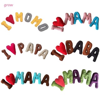 grow 1 set bebé recién nacido i love baba mama creative tejer letras props fotografía telón de fondo