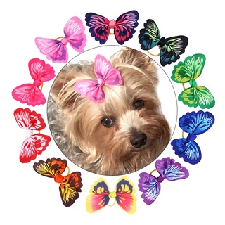 20 Piezas De Varios Colores En Forma De Mariposa Bowknot Pet Accesorios Para El Pelo De Perro Arcos