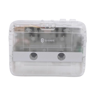 Tonivent portátil BT Cassette Player estéreo Auto Reverse Mini cinta transparente reproductor y Radio FM con entrada mm AUX volumen ajustable para el hogar escuela viajes