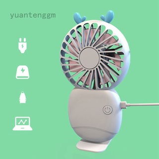 Yuantenggm de dibujos animados Usb bolsillo pequeño ventilador portátil de mano recargable para viajes al aire libre ventilador de oficina