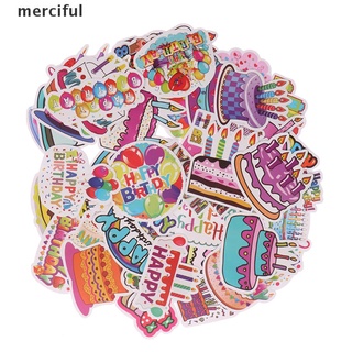 Merciful 50Pcs Happy Birthday Cartoon Stickers Laptop Phone Skateboard Car Suitcase Decal CL