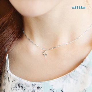 [silika] collar con colgante de estrella de hexagrama para banquetes/joyería/regalo