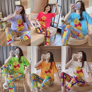 Verano pijamas conjunto de manga corta pantalones pijamas mujeres lindo suelto gran tamaño ropa de hogar