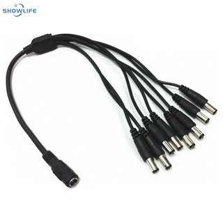 DC 2.1 1 to 8 Splitter Adapter Cable Power Pigtail 1 Female to 8 Male DC Plug for CCTV Security Camera