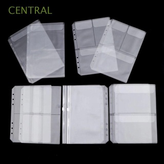 CENTRAL Document Filing Bags Loose Leaf Bags Diary Coil Ring Notebook Binder Binder Pockets Waterproof PVC Pouch Ticket Card Organizer Bag Sticker Storage Bag Spiral Notebook 6 Holes Binder Zipper Folders