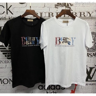 burberry war horse letra impresión manga corta algodón casual camiseta suelta camisas unisex