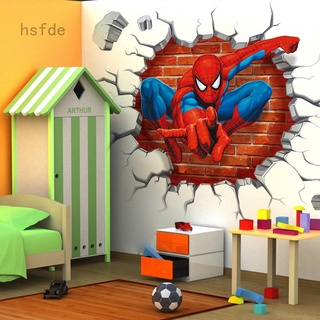3D Marvel-Pegatinas De Pared Para Niños , Diseño De spiderman