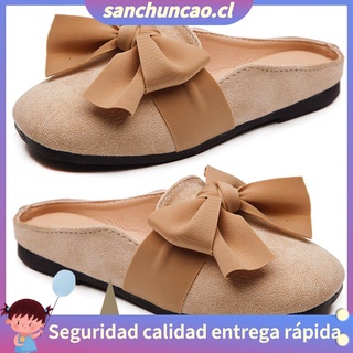 ★SCC★Bow Solid Color Girl Soft Sole Slipper Casual Shoes Outdoor Low Heel Shoes
