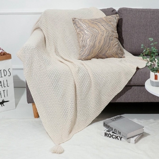 AE - manta de sofá de estilo nórdico para oficina, siesta, borla, bola de lana (1)