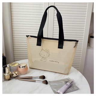 Bolsa de cosméticos de un hombro tothhellokittyde malla autorizada KoreainsPortable bolsa de cosméticos bolsa de lavado (8)