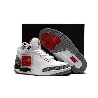 2021 Nike Air Jordans 3 (III) Retro JTH NRG Blanco Gris Rojo Zapatillas De Hombre Zapatos Unisex Zapatos De Pareja