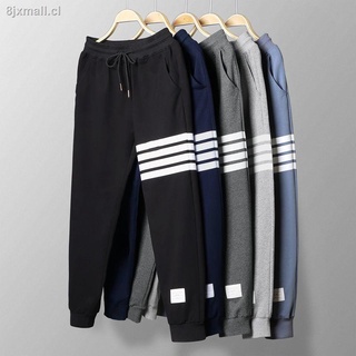 ☍tb pants men s autumn and winter pure cotton casual sports pants large size loose-fitting trousers student four bars couple guard pants