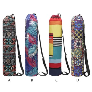 KALEN Yoga Mat Bag Carry Durable Canvas Floral Printed Yoga Backpack Adjustable Strap (6)