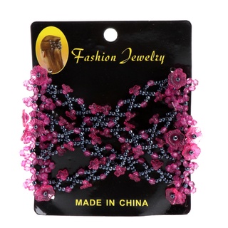 sta fashion magic beads elasticidad doble peine clip elástico mujeres accesorios (9)