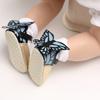 bigdiscount adorable mariposa de cuero sintético bebé niña suela suave prewalker zapatos de niño (4)