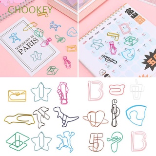 chookey 30pcs colorido carpeta clip cuaderno marcador clips de papel organizador de escritorio lindo animal forma útil escuela suministros de oficina escritorio
