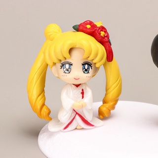 Lanfy regalos Sailor Moon figuras de acción Anime figuras de juguete figura modelo Kimono Scultures dibujos animados de PVC muñeca juguetes vestido de boda muñeca adornos (4)