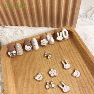 FIELDER Cartoon 3D Nail Art Decoration Cute DIY Nail Art Tool Nail Art Alloy Jewelry Rabbit Bear Smiley Flower Lovely Korean Style Manicure Accessories