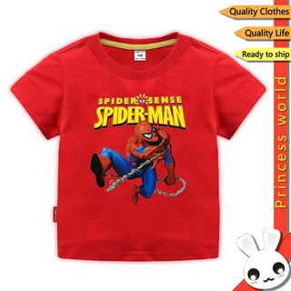Bebé niños camisa de manga corta de algodón camiseta Marvel Spider-Man ropa Spiderman niños y niña camiseta