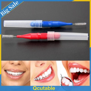 (qcutable) 100/50/30pcs hilo dental cabeza higiene dental plástico interdental cepillo palillo de dientes