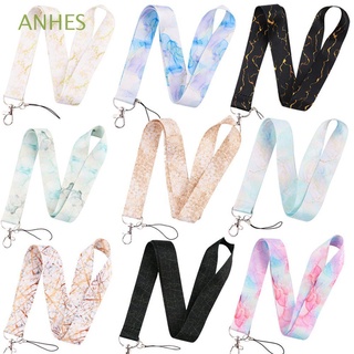 ANHES Special Neck Straps Passport Phone Hang Rope Marble Printing Lanyard Phone Accessories Key Ring Holder Webbings Ribbon Name Tag Holder Hang Rope ID Badge Holder Phone Lanyard (1)