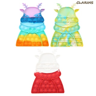 Clarins arco iris Tie Dye navidad alce empuje burbuja niños autismo alivio del estrés juguetes