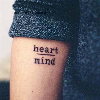 [hermoso y encantador] chic impermeable temporal tatuaje pegatinas de corazón mente letras tatuaje falso tatuaje