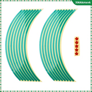 Car Bike Motorcycle Wheel Stickers Reflective Rim Stripe Tape 18\\\" Green