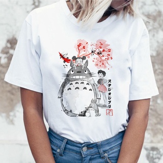 Totoro camiseta de las mujeres Top camisetas camiseta camiseta estudio Ghibli Kawaii 90s gráfico Harajuku Miyazaki Hayao moda femenina