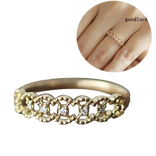 [jz] anillo de dedo hueco con incrustaciones de diamantes de imitación para mujer, boda, fiesta, joyería, regalo