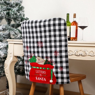 decoración de navidad silla cubre asiento de comedor santa claus decoración del hogar fiesta tela (7)